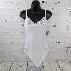 Free People Intimately Side of Sass Lace Trim Bodysuit